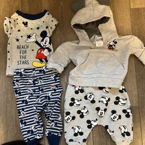 Disney Mickey Mouse outfit and pajama set 3 months